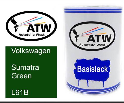 Volkswagen, Sumatra Green, L61B: 500ml Lackdose, von ATW Autoteile West.